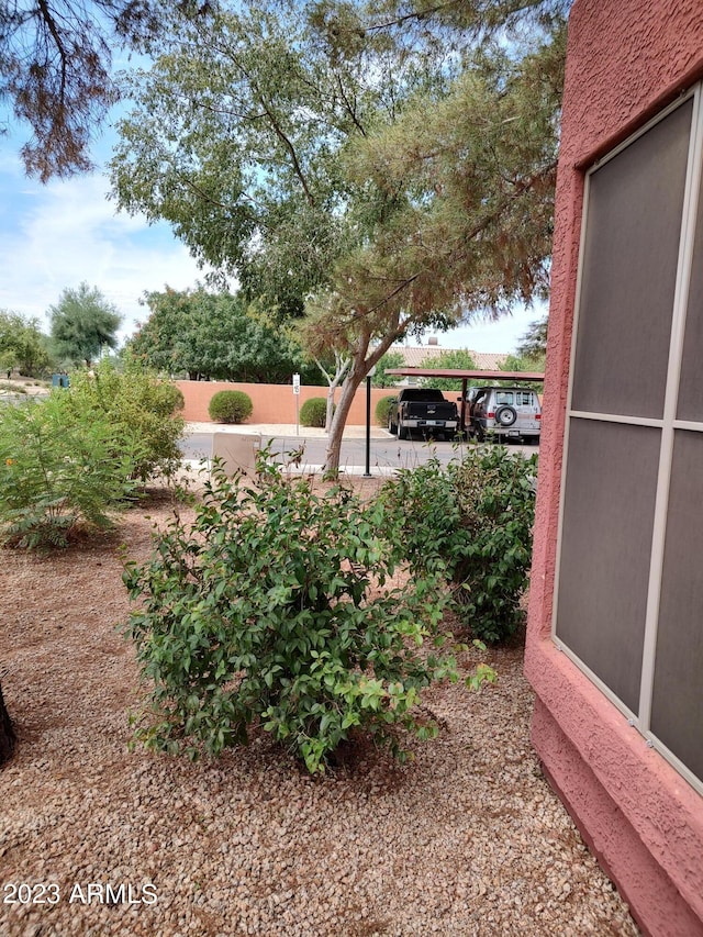 view of yard with a carport