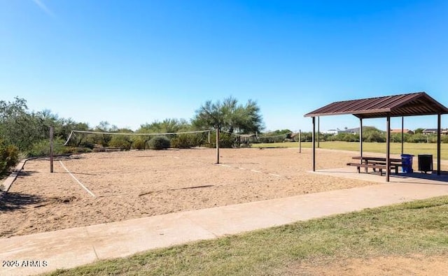 view of home's community with a gazebo and volleyball court