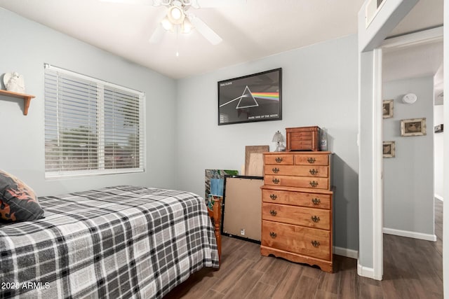 4712 W Juniper Ave, Glendale, AZ 85306 - bedroom with wood finished floors and a ceiling fan