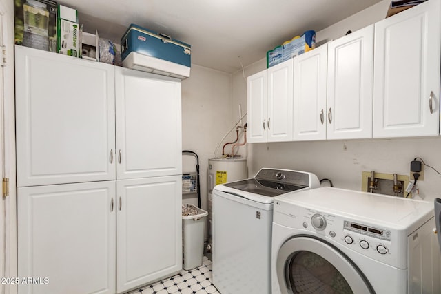4712 W Juniper Ave, Glendale, AZ 85306 - laundry room featuring cabinet space, separate washer and dryer, and water heater