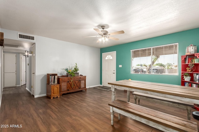 4712 W Juniper Ave, Glendale, AZ 85306 - entryway with a ceiling fan, dark wood finished floors, and a textured ceiling