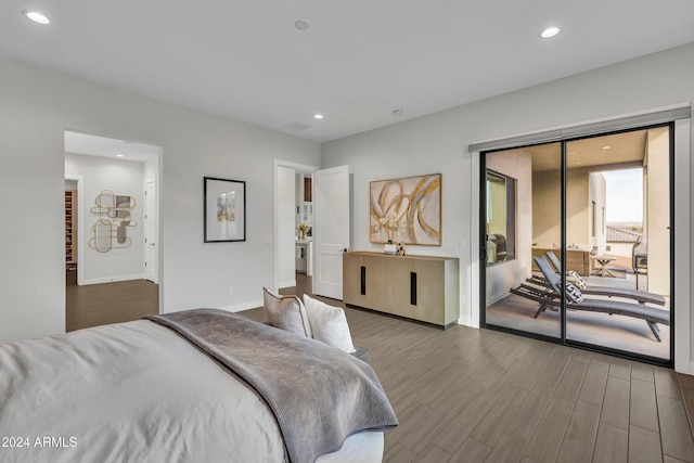 bedroom featuring wood-type flooring