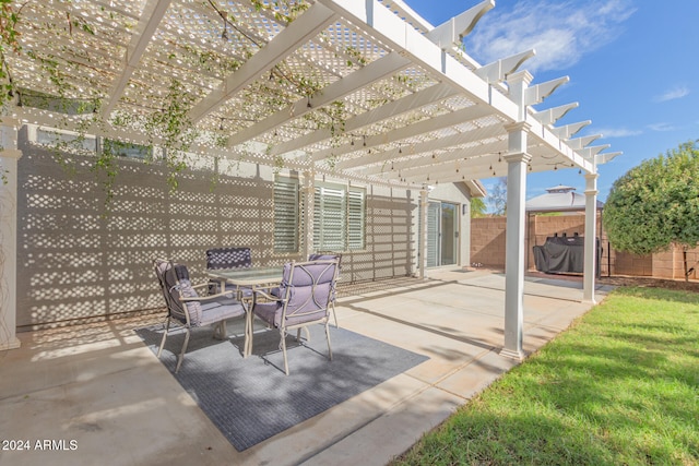 view of patio / terrace with a pergola