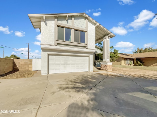 view of front of house with a garage