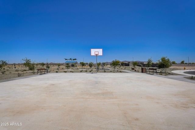 view of patio featuring community basketball court