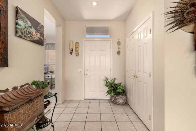 15874 W Wildflower Dr, Surprise, AZ 85374 - foyer entrance with light tile patterned flooring and recessed lighting