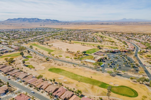 birds eye view of property featuring a mountain view