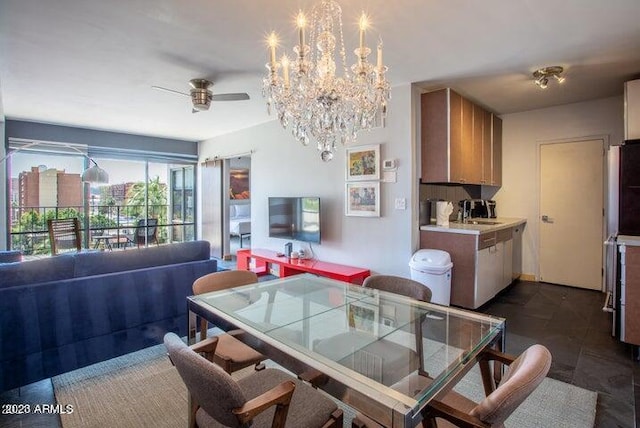 805 N 4th Ave Unit 508, Phoenix, AZ 85003 - dining room with ceiling fan and a chandelier