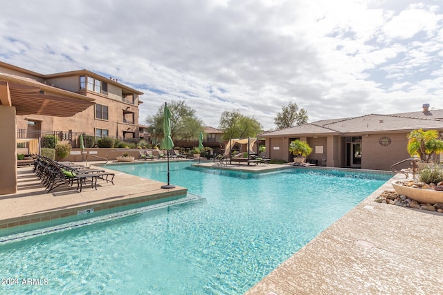 view of pool with a patio