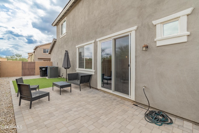 view of patio featuring central air condition unit