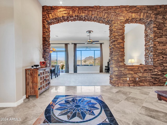3220 W Feather Sound Dr, Anthem, AZ 85086 - foyer featuring baseboards and a ceiling fan