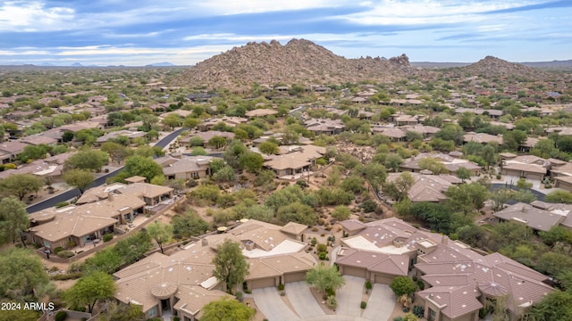 aerial view with a mountain view