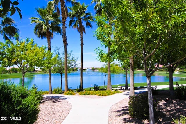 view of property's community with a water view