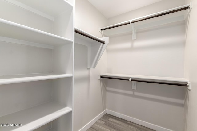 spacious closet with light wood-type flooring