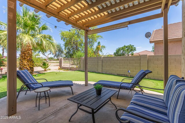 6847 S 27th Pl, Phoenix, AZ 85042 - view of patio / terrace featuring a pergola