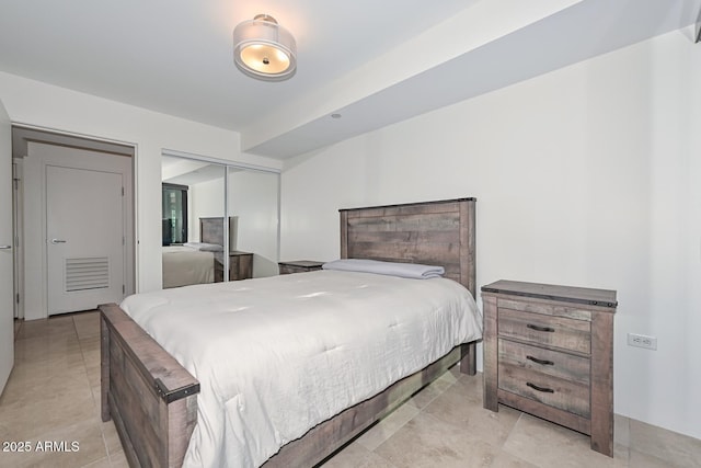 bedroom featuring a closet