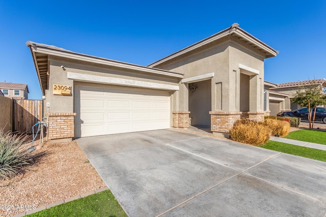 view of front of property featuring a garage