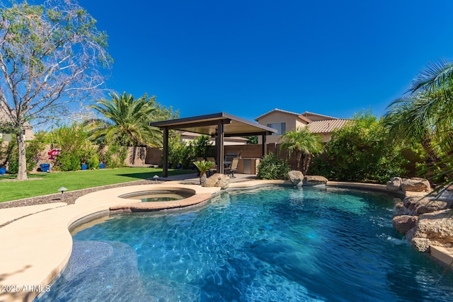 1453 E Elgin Pl, Chandler, AZ 85225 - view of pool featuring an in-ground hot tub, a gazebo, and a patio