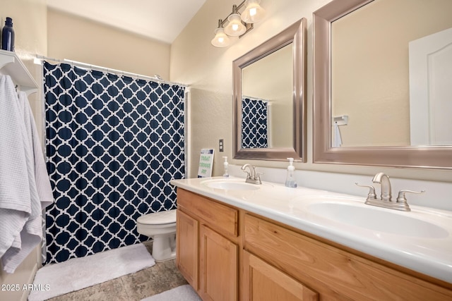 1453 E Elgin Pl, Chandler, AZ 85225 - full bath featuring double vanity, a shower with curtain, and toilet