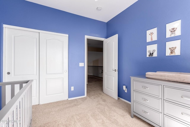 1453 E Elgin Pl, Chandler, AZ 85225 - bedroom with light carpet, baseboards, and a closet