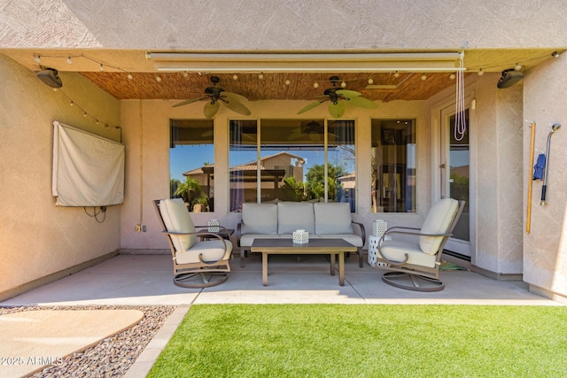 1453 E Elgin Pl, Chandler, AZ 85225 - view of patio featuring ceiling fan and an outdoor living space