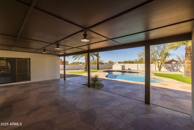 view of swimming pool featuring a patio