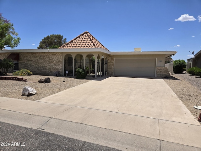 view of front of home featuring a garage