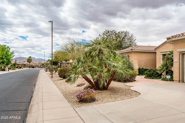 exterior space with a mountain view