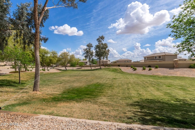 view of yard featuring fence