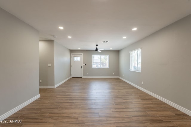 4001 E Apollo Rd, Phoenix, AZ 85042 - spare room with ceiling fan, wood finished floors, and recessed lighting