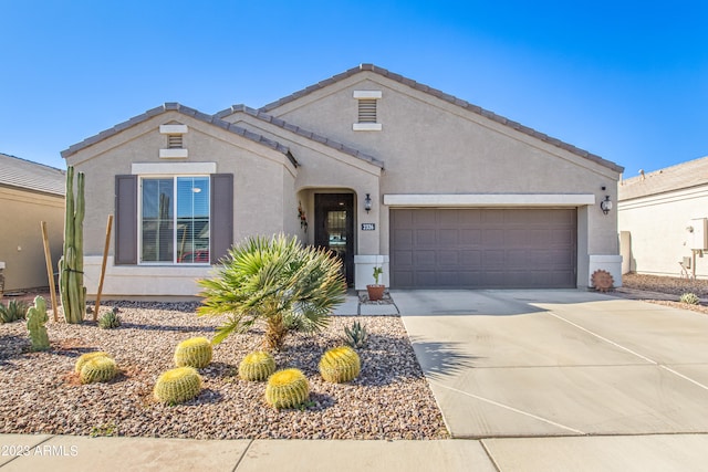 view of front of house with a garage