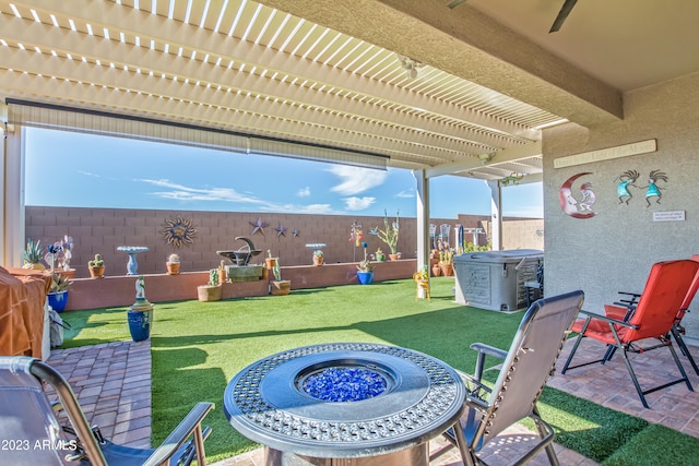 view of patio featuring a pergola