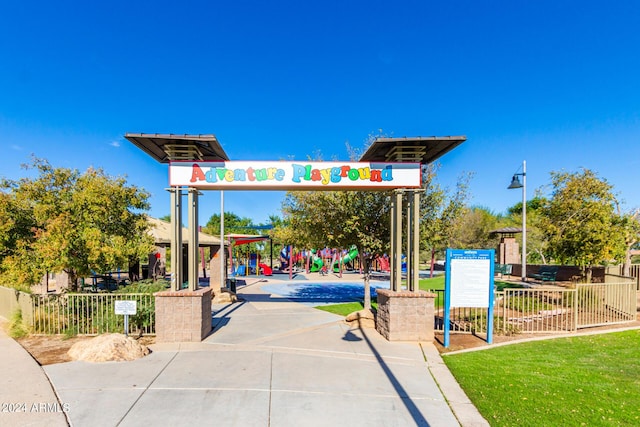 view of community with a playground