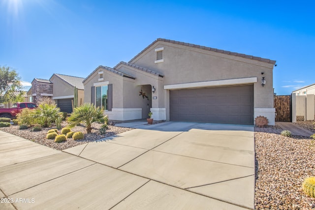 view of front of house with a garage