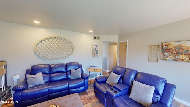 living room featuring hardwood / wood-style flooring