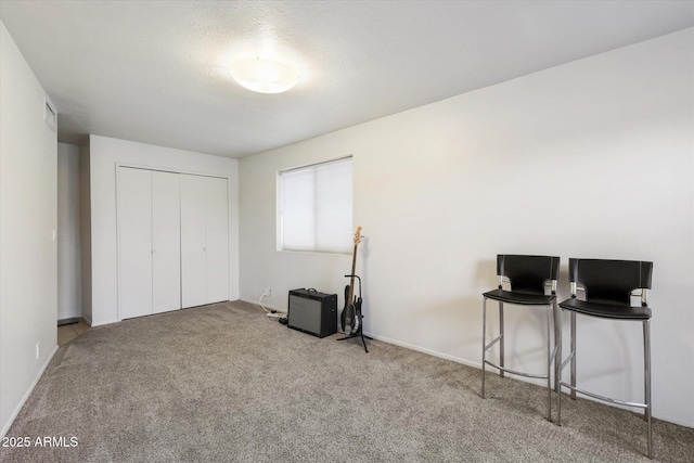 bedroom with a closet and carpet flooring