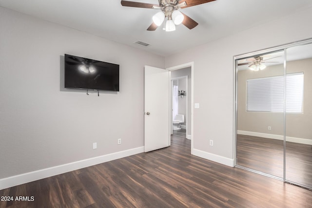 17606 N 2nd Ave, Phoenix, AZ 85023 - unfurnished bedroom with dark wood finished floors, a closet, and baseboards