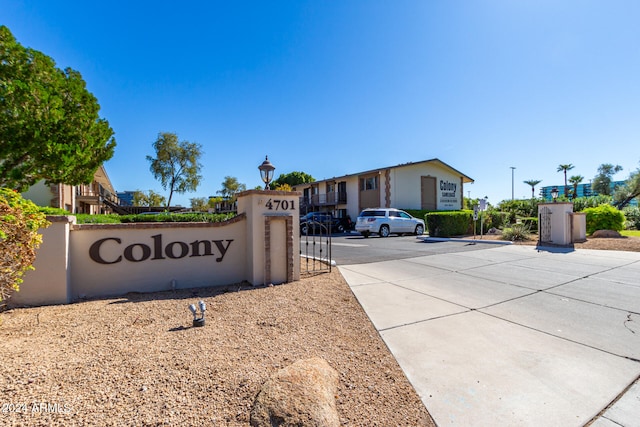 view of community sign