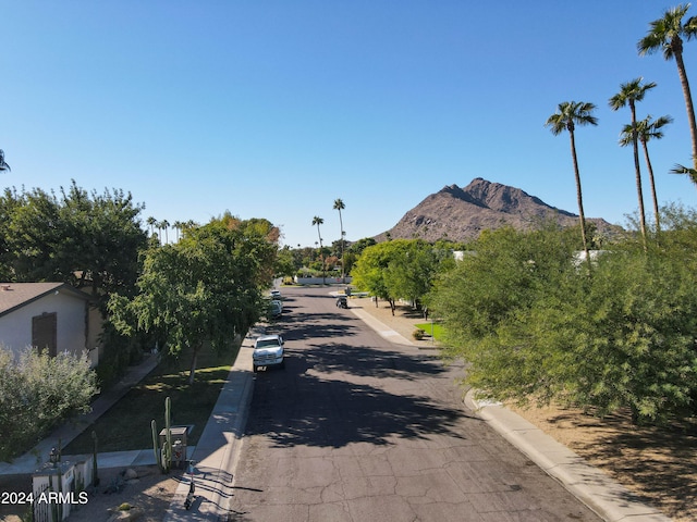 view of road featuring a mountain view