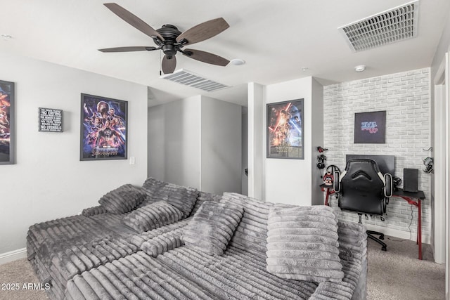 2640 N Heritage St, Buckeye, AZ 85396 - bedroom with carpet, ceiling fan, and visible vents