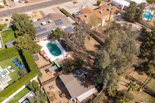 drone / aerial view with a residential view