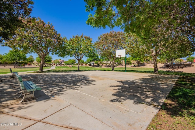 view of patio with basketball court