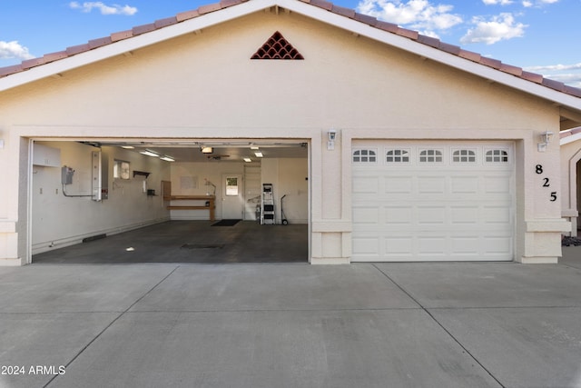 view of garage