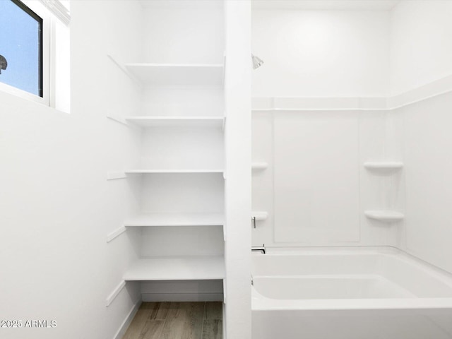 bathroom with wood finished floors