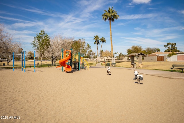 view of community jungle gym