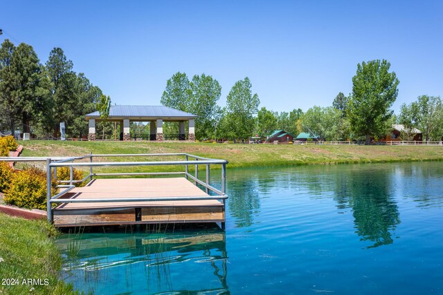 dock area featuring a gazebo