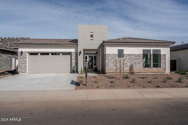 view of front facade with a garage