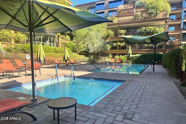 view of pool with a patio