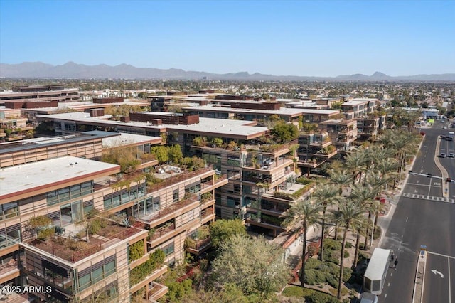 bird's eye view featuring a mountain view