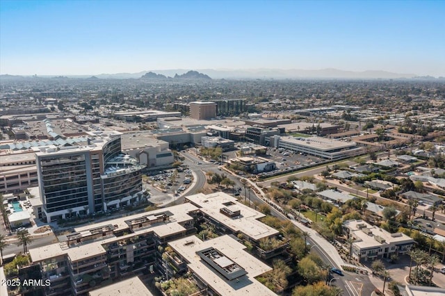 aerial view with a mountain view